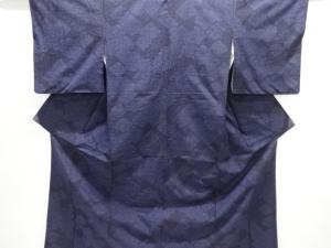 薔薇模様織り出し本真綿結城紬着物